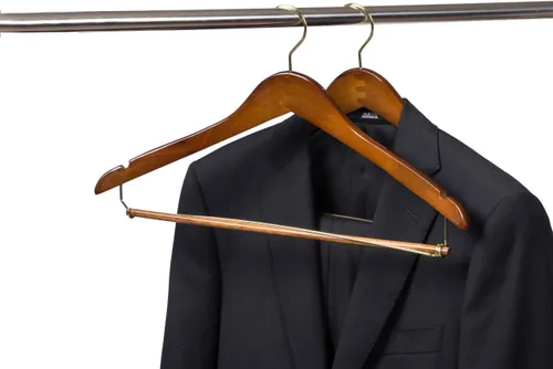 Miniatura 2 de Quality Hangers Perchas de madera hermosas y resistentes para trajes, perchas curvadas ideales para viajeros, perchas resistentes con barra