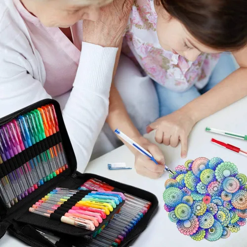 Miniatura 7 de Lelix Bolígrafos de gel, paquete de 120 bolígrafos de gel, 60 colores únicos con 60 recambios para adultos, libros de colorear, dibujo, garabatos