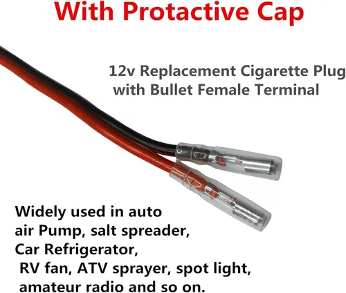 Miniatura 4 de Enchufe macho de encendedor de cigarrillos de repuesto para automóvil con cables - Adaptador de coche de 12 V 24 V Kit de cargador de batería de CC