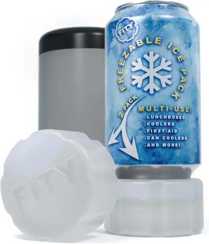 Miniatura 12 de FITY Paquete de 2 unidades de hielo congelable multiusos para vasos, loncheras, bolsas de pañales, dolores musculares, adaptador de lata de 12 onzas
