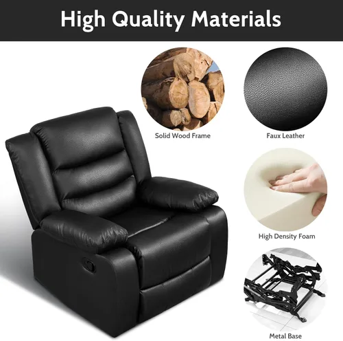 Miniatura 5 de PrimeZone Silla Reclinable Mecedora de Gran Tamaño - Cómoda Silla Reclinable Ancha Lazy Boy con Reposabrazos Acolchados, Sillas Reclinables Manuales