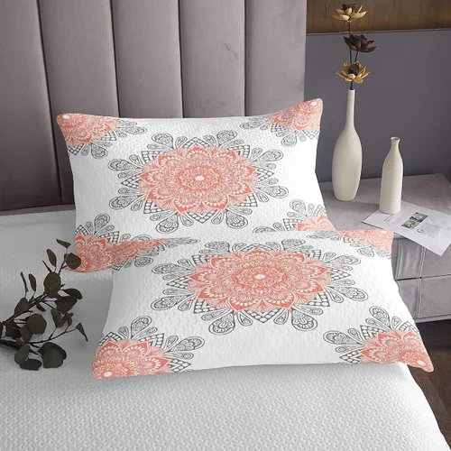 Miniatura 3 de Erosebridal Juego de colcha de mandala rosa tamaño individual para niñas y mujeres, juego de ropa de cama floral hippie juego de colcha estética