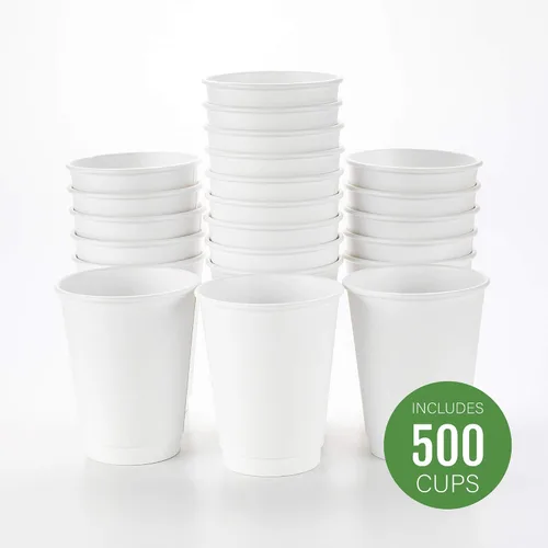 Miniatura 34 de Restaurantware Tazas de café de papel de 4 onzas, 25 tazas de papel desechables de doble pared, a prueba de fugas, reciclables, tazas calientes