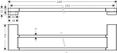 Miniatura 3 de hansgrohe AddStoris 41743000 - Toallero de baño doble cromado (1 pulgada)