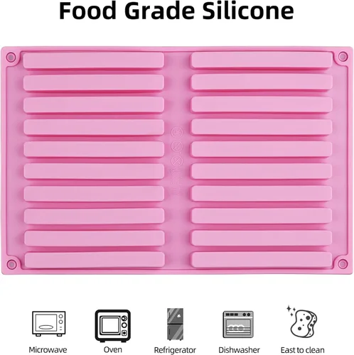 Miniatura 3 de Moldes de tira de silicona para palitos de chocolate, 1 unidad para palo de golosinas para perros, caramelos duros, galletas de barra de chocolate