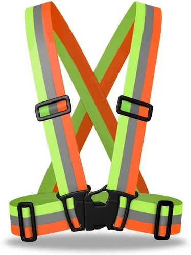 Miniatura 12 de zojo Chalecos de seguridad, paquete de 10 unidades, ligeros, ajustables y elásticos, seguridad y alta visibilidad para correr, trotar, caminar, 10