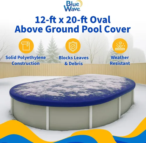 Miniatura 2 de Cubierta oval de invierno para piscina sobre suelo, Azul Royal