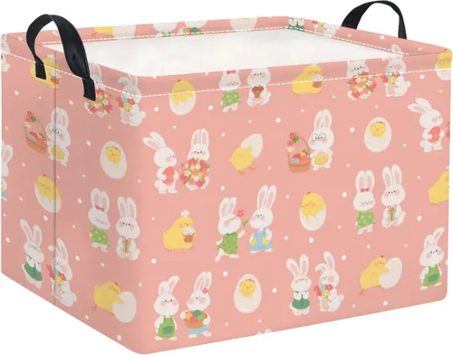 Miniatura 9 de Cesta rectangular de almacenamiento para niños, cesta de almacenamiento para bebés con asas para la cocina del hogar, lindo organizador de juguetes