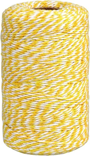 Miniatura 11 de jijAcraft Cordel de Hilo Blanco y Negro, 328 Pies de Cordel de Panaderos de Navidad, Cuerda de Empaque Resistente de 2MM para Manualidades DIY