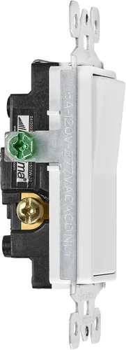 Miniatura 7 de Maxxima Interruptor decorativo de pared de 3 vías/un solo polo, 15 A de encendido/apagado suave al tacto, blanco, reemplazo de interruptor de pared