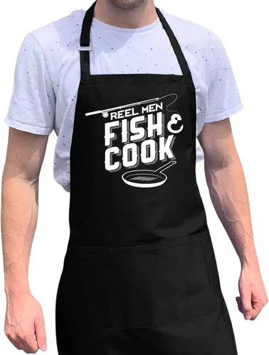 Miniatura 8 de ApronMen Cooking & Grilling Apron - Great Grilling Gifts for Dad - Adjustable One Size Fits All - Chef Kitchen Aprons for Men Hook 'Em & Cook 'Em