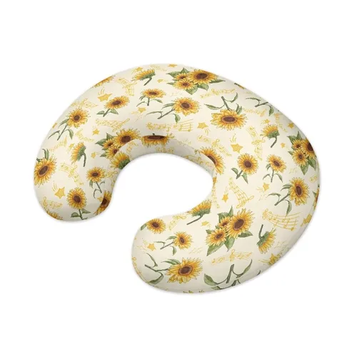Miniatura 2 de Funda de almohada de lactancia con notas musicales de girasol para recién nacidos, niños y niñas, fundas de almohada de lactancia ultra suaves
