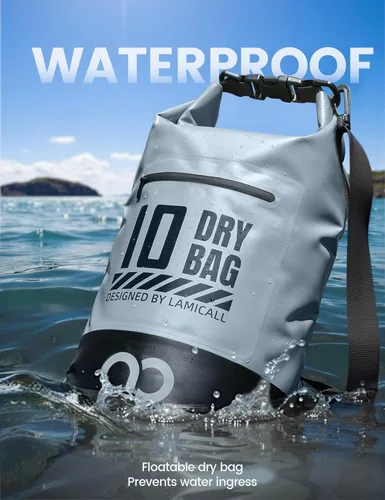 Miniatura 3 de Lamicall Mochila seca impermeable - [Durable y flotante] 5L/10L/20L/30L/40L bolsa grande impermeable con funda impermeable para teléfono para kayak