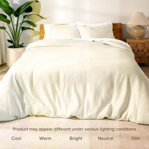 Miniatura 9 de Bare Home Funda nórdica tamaño Queen - 100% lino europeo - transpirable y duradera - Funda nórdica con fundas de almohada