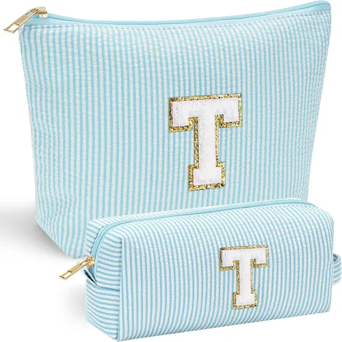 Miniatura 138 de YOOLIFE Regalos del Día de la Madre para mujeres, bolsa de maquillaje con inicial, bolsa de cosméticos, bolsa de maquillaje de viaje, regalos Rosado