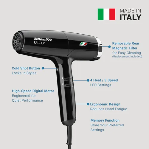 Miniatura 2 de BaBylissPRO® Nano Titanium™ Professional Italian High-Speed Falco Hair Dryer - 2000 watts and Ionic