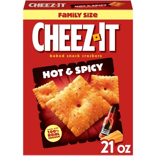 Miniatura 13 de Cheez-It Galletas de queso, galletas horneadas, aperitivos de oficina y niños, calientes y picantes, caja de 5.25 libras (12 cajas)