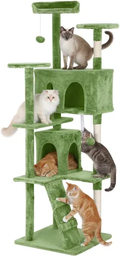 Miniatura 33 de PayLessHere Árbol para Gatos de 54 Pulgadas Torre para Gatos con Poste Rascador para Gatos, Soporte de Condominio para Gatos de Múltiples Niveles