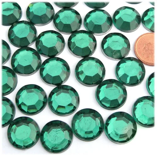 Miniatura 6 de The Crafts Outlet 144 diamantes de imitación redondos de 0.630 in - parte trasera plana rojo rubí rojo