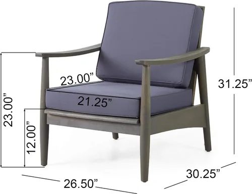Miniatura 3 de Christopher Knight Home Willowbrook Outdoor - Juego de 4 piezas para chat (madera de acacia), color gris