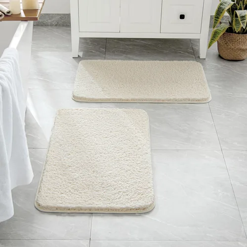 Miniatura 93 de MIULEE Juego de 2 alfombras de baño antideslizantes peludas extra gruesas y suaves, alfombrillas de baño de microfibra suave absorbente de agua