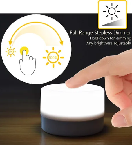Miniatura 2 de RTSU Lámpara de mesita de noche, luz táctil regulable para niños, adultos, luz nocturna LED, mesa de escritorio, atmósfera decorativa, luz de estado