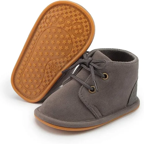 Babelvit Mocasines Oxford para bebés y niñas, zapatos con cordones, zapatos para caminar primero, mocasines de piel sintética, suela de goma suave,