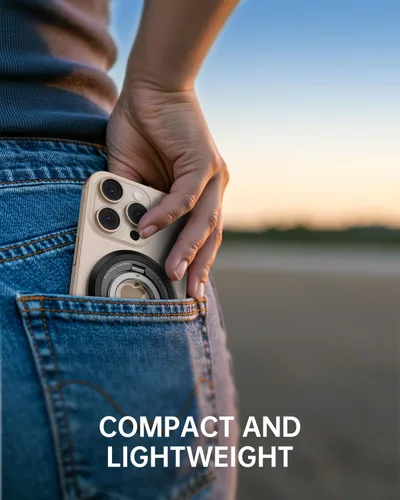 Miniatura 7 de SYNCWIRE - Soporte magnético con aro para MagSafe, 2 piezas, imán doble, rotación de 360 grados, agarre y soporte para teléfono, aro para dedo