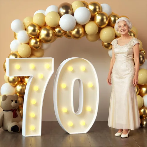 Miniatura 66 de imprsv Letras de marquesina iluminadas, letras de mosaico de 1.2 m con luz para decoración de baby shower, graduación, gran J para decoraciones