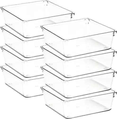 Miniatura 15 de Paquete de 4 organizadores de cajones, contenedores de almacenamiento de acrílico transparente de 6 x 9 pulgadas con almohadillas antideslizantes