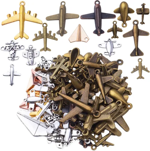BronaGrand Aircraft Airplane Charm, 100g Airplane Pendant Charms Alloy Jewelry Charms Craft Supplies for Jewelry DIY Earrings Necklace Bracelet