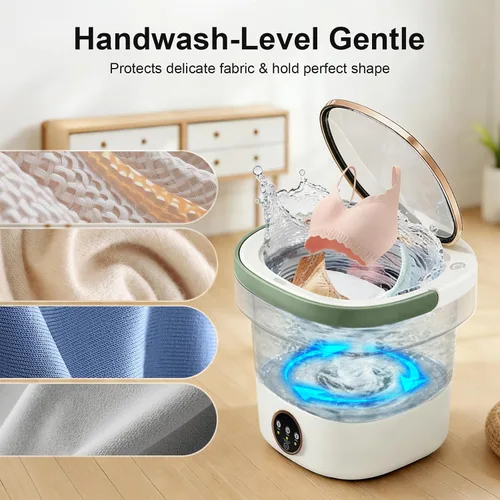 Miniatura 5 de Portable Washing Machine - 20L Mini Foldable Washer with Spin Basket, 3 Cleaning Modes & Deep Cleaning for Small Clothes, Collapsible Laundry for