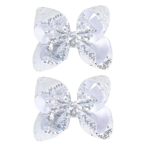 Miniatura 8 de 2 horquillas encantadoras de 5 pulgadas con lazo de hada: pinza de lentejuelas multicolor para niños y adolescentes (negro)