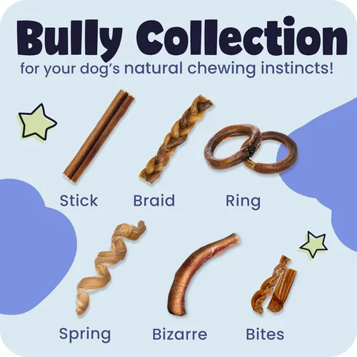 Miniatura 5 de Pawstruck Anillos de palo de carne seca totalmente naturales de 4" para perros - Sin piel cruda, 100% carne de res, huesos masticables dentales