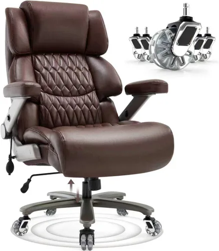 Silla de oficina grande y alta 700lbs - Silla ejecutiva de escritorio de computadora grande con respaldo alto y brazos abatibles 3D, soporte lumbar