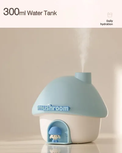 Miniatura 3 de Lindo humidificador de casa de hongos, humidificador pequeño de niebla fría de 10.1 fl oz, mini humidificador de aire portátil recargable por USB
