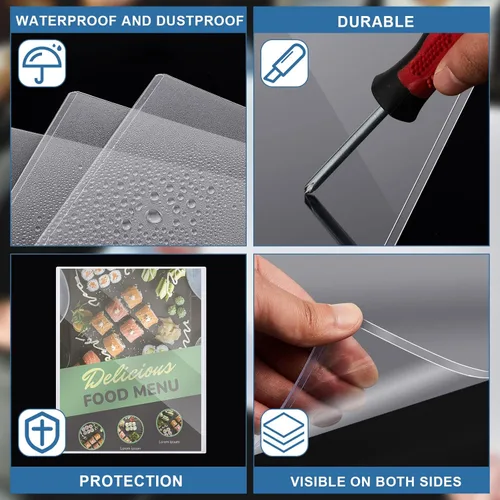 Miniatura 4 de Henoyso 10 protectores rígidos de PVC de 11 x 14 pulgadas, fundas de plástico duro resistentes para pósteres, impresiones, revistas, fotos y papel