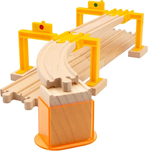 Miniatura 8 de Raíles expansores del tren madera de Chuggington, multinivel con pista apilable vertical, estabilizadores, 110 piezas