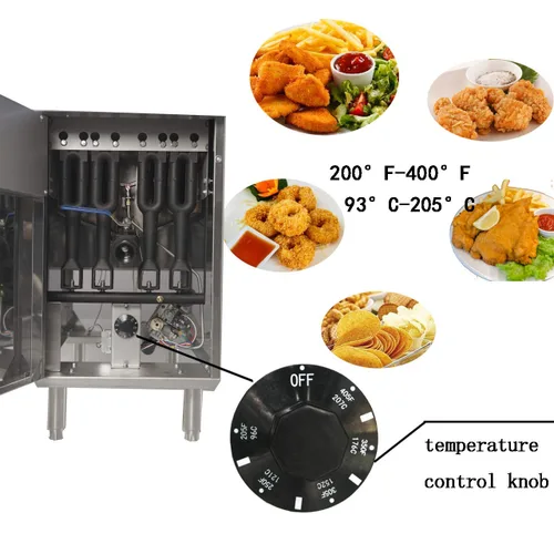 Miniatura 3 de CookRite ATFS-40 Freidora comercial con cestas, 3 tubos de acero inoxidable, freidoras de piso de gas natural, 102000 BTU
