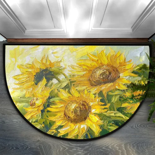 Miniatura 8 de AUUXVA Tapete semicircular con estampado de patas de perro, para entrada interior, huellas, cachorros, antideslizante, absorbente, 24 x 36 pulgadas