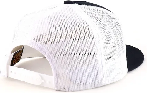 Miniatura 3 de Trendy Apparel Shop Flexfit - Gorra de malla con cierre de cremallera a presión de 5 paneles en blanco