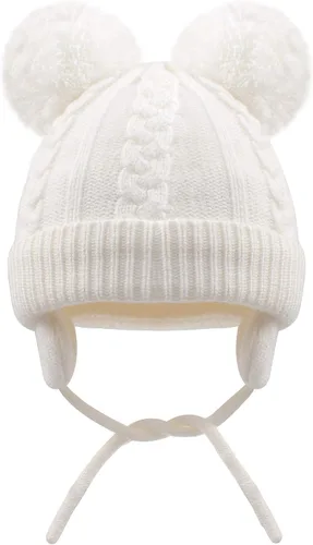 Miniatura 14 de Duoyeree Gorro de invierno para niños pequeños con solapa para las orejas, bufanda gruesa y cálida gorra de calavera para niños y niñas