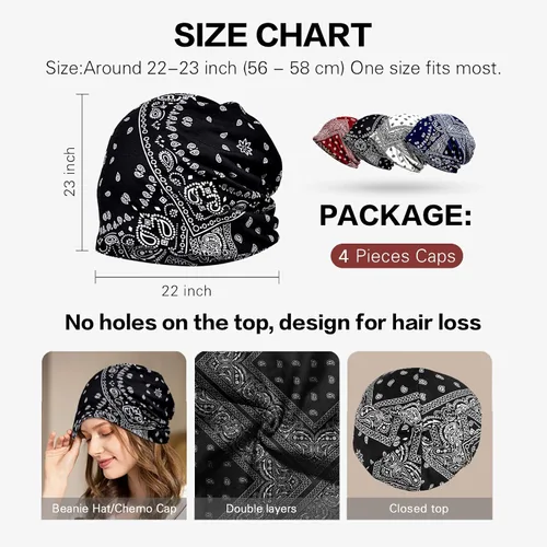 Miniatura 2 de Pañuelos de algodón para la cara para deportes, diadema, cuello, polaina, quimio, gorro para pérdida de cabello, gorro de noche