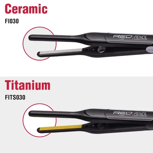 Miniatura 7 de RED by KISS Lápiz de titanio plancha plana de 3/10 pulgadas – Borde ultra preciso y estilo de corte Pixie, calor máximo de 450 °F, sin