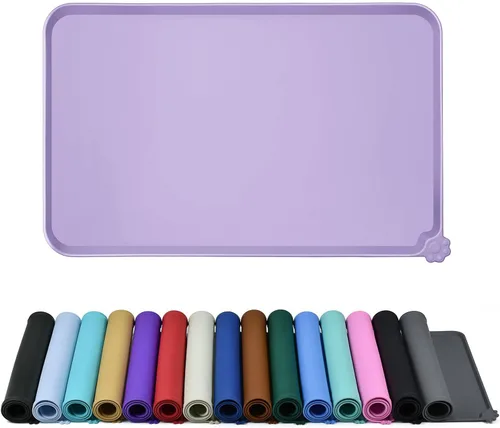 Miniatura 29 de Reopet Tapete de silicona para cuenco de perro y gato, antiadherente, para alimentos, impermeable, varios colores, tamaños y propósitos Gris
