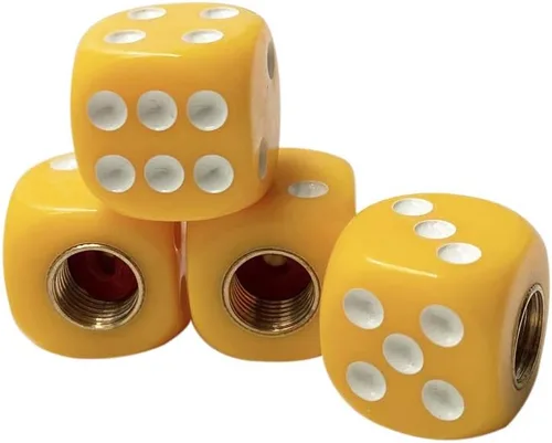 Miniatura 5 de 4 piezas Tapones para válvula de neumático de coche, universales para ruedas de vehículos, forma de dados, cubiertas universales para válvulas