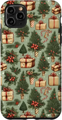 Miniatura 13 de Vintage Christmas Theme Holiday Trees, Presents, Teal, Bows Case for iPhone 17