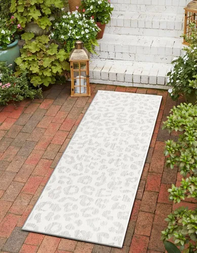 Miniatura 52 de Unique Loom Outdoor Safari Collection Alfombra de área - Leopardo (4 pies 1 pulgada x 6 pies 1 pulgada rectangular, gris claro/gris)