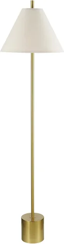 Miniatura 15 de Globe Electric 67046 - Lámpara de pie de 58 pulgadas, acabado negro mate, pantalla rectangular de lino blanco, diseño geométrico moderno, base E26