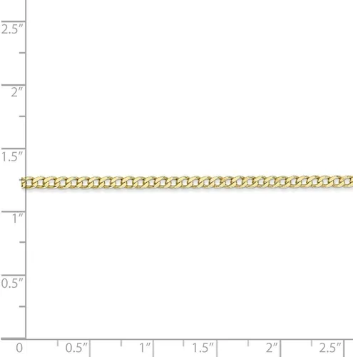 Miniatura 2 de Collar de cadena de eslabones cubanos de oro amarillo de 10 quilates 0098in con cierre de mosquetón seguro